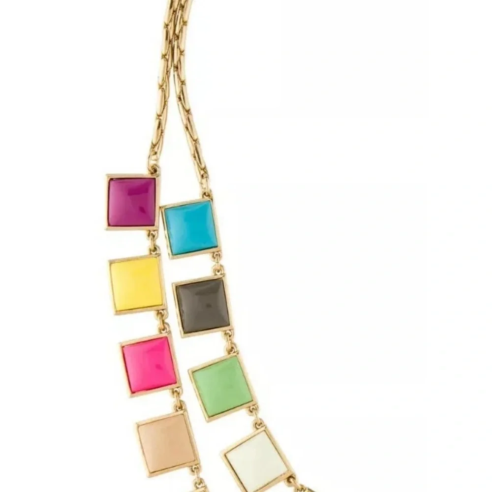 Kate Spade Gold Plated Necklace Tutti Frutti multicolored bubbles NWT 18”